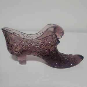 Vtg Fenton Amathyst Purple Shoe